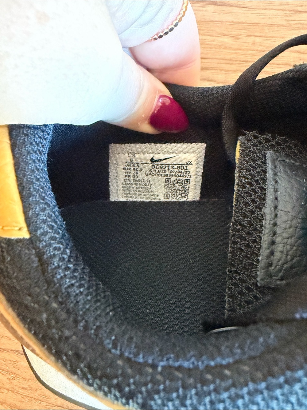 Nike Black with Gold Swoosh Retro Runner Sneakers - Picture 5 of 5